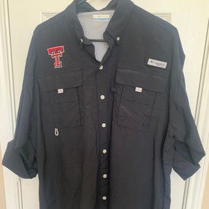 Texas Tech Men's PFG Columbia Long Sleeve Fishing Shirt.  Size Medium.